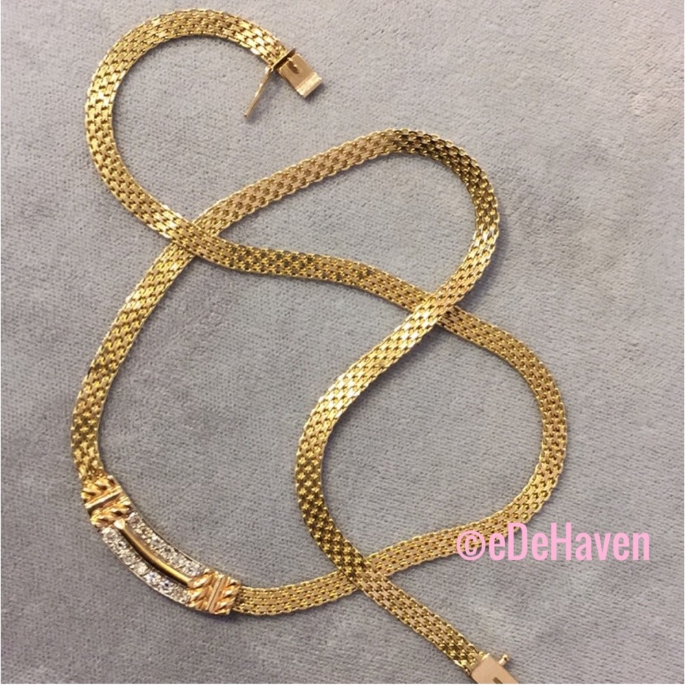 •Sold• 🌟14k Byzantine link & diamond necklace - Picture 3 of 8